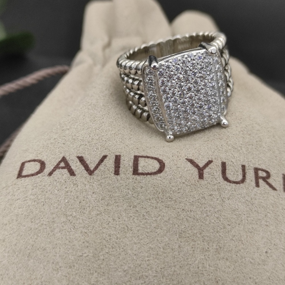 💠 NWT David Yurman Large Pave Diamond Cable Ring Size 8